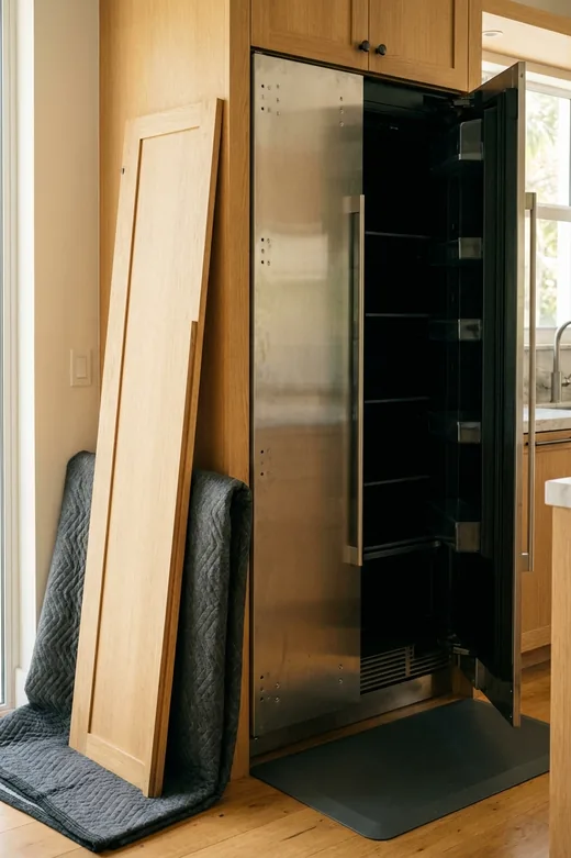 Miele refrigeration column with the door panel removed
