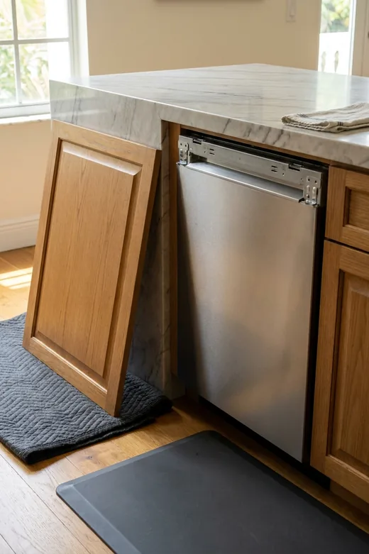 Viking panel-ready dishwasher with the front panel removed